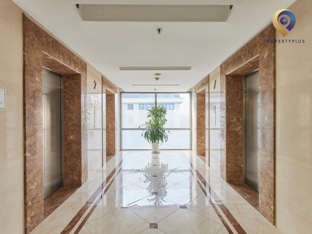 Elevator area in HanoiTourist building with polished floors